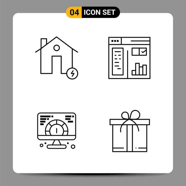 Set Universal Creative Icons Simply Vector Illustrations Web Mobile Apps — Stock Vector