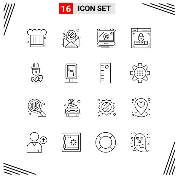 Conjunto Iconos Creativos Universales Simplemente Vector Ilustraciones Para Aplicaciones Web — Vector de stock