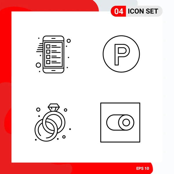 Set Dari Ikon Kreatif Universal Cukup Ilustrasi Vektor Untuk Aplikasi - Stok Vektor