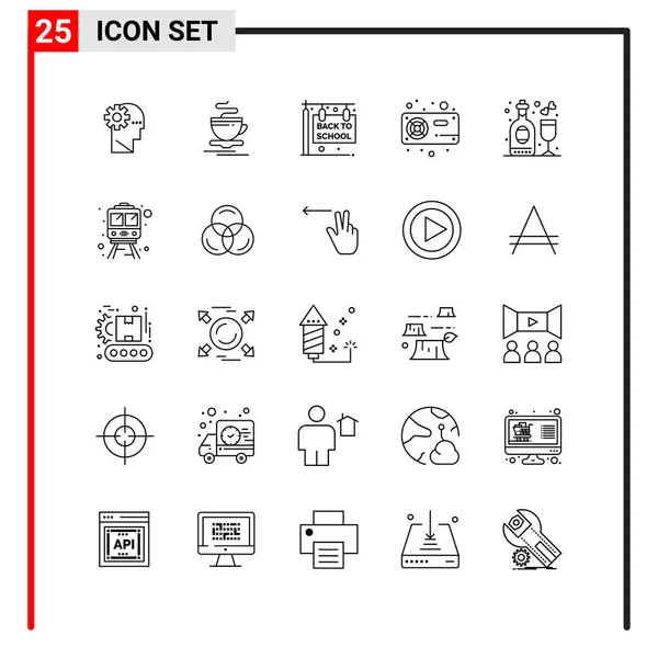 Conjunto Iconos Creativos Universales Simplemente Vector Ilustraciones Para Aplicaciones Web — Vector de stock