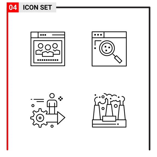 Set Universeller Kreativer Symbole Einfach Vektorillustrationen Für Web Und Mobile — Stockvektor