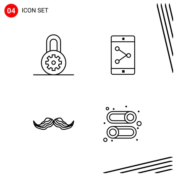 Conjunto Iconos Creativos Universales Simplemente Vector Ilustraciones Para Aplicaciones Web — Vector de stock