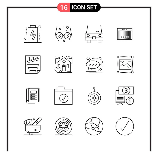 Conjunto Iconos Creativos Universales Simplemente Vector Ilustraciones Para Aplicaciones Web — Vector de stock