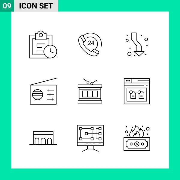 Conjunto Iconos Creativos Universales Simplemente Vector Ilustraciones Para Aplicaciones Web — Archivo Imágenes Vectoriales