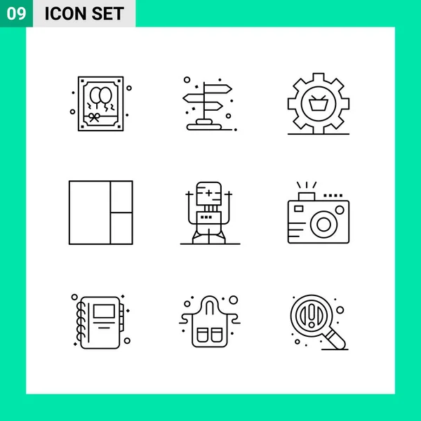Vector Ilustración Iconos Modernos Conjunto — Vector de stock