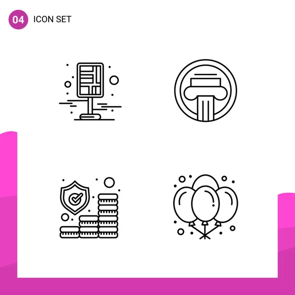 Set Universal Creative Icons Simply Vector Illustrations Web Mobile Apps — Stock Vector