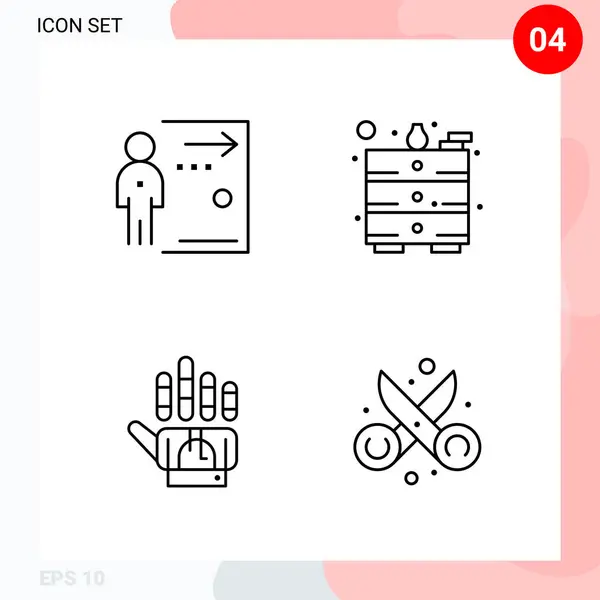 Conjunto Iconos Creativos Universales Ilustración Vectorial — Vector de stock