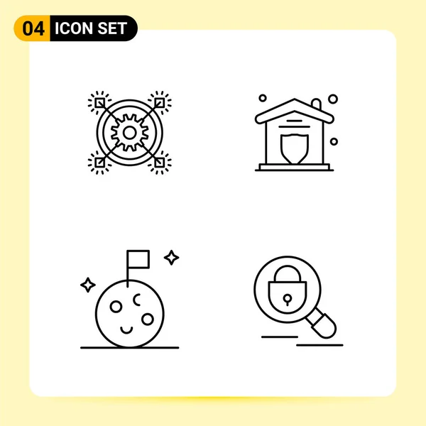 Conjunto Iconos Creativos Universales Simplemente Vector Ilustraciones Para Aplicaciones Web — Archivo Imágenes Vectoriales