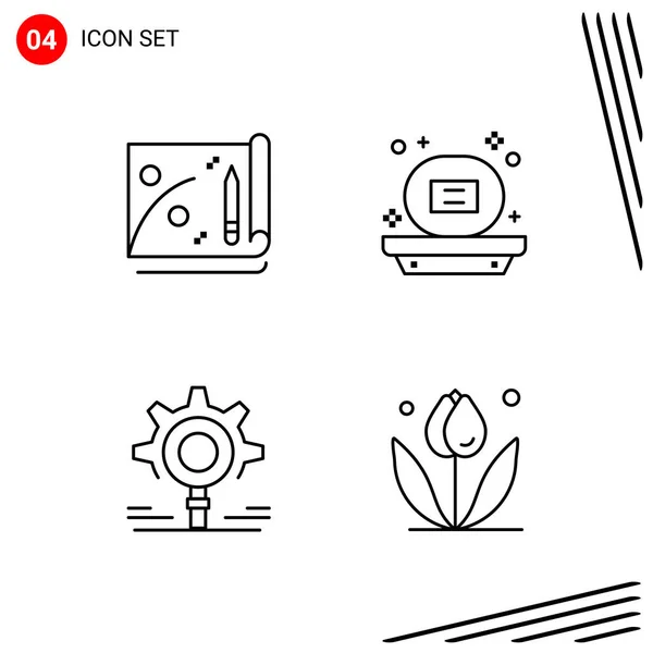 Conjunto Iconos Creativos Universales Simplemente Vector Ilustraciones Para Aplicaciones Web — Vector de stock