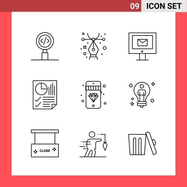 Set Universal Creative Icons Simply Vector Illustrations Web Mobile Apps — Stock Vector