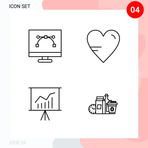 Set Dari Ikon Kreatif Universal Cukup Ilustrasi Vektor Untuk Aplikasi - Stok Vektor