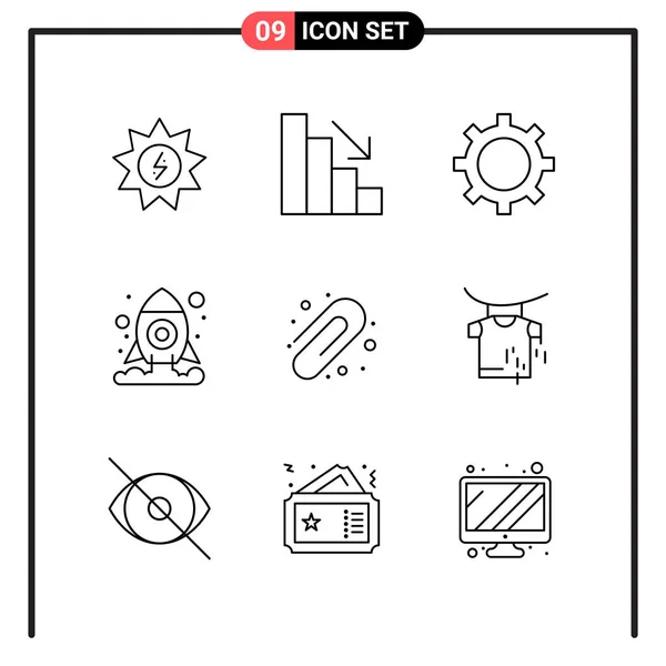 Conjunto Iconos Creativos Universales Simplemente Vector Ilustraciones Para Aplicaciones Web — Vector de stock