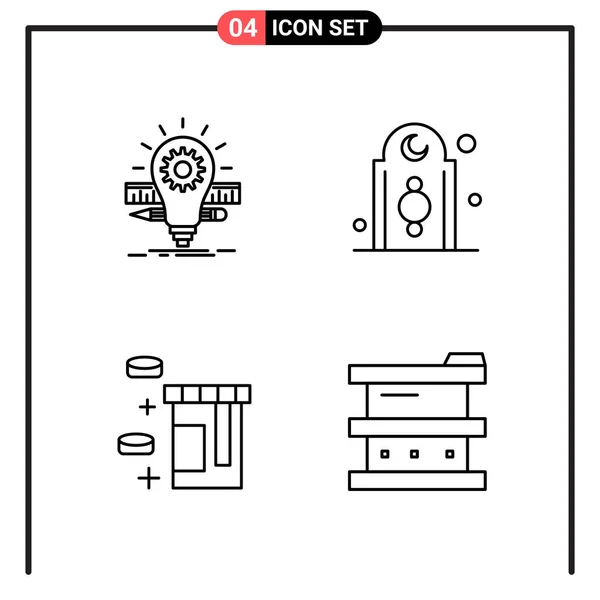 Set Universal Creative Icons Simply Vector Illustrations Web Mobile Apps — Stock Vector