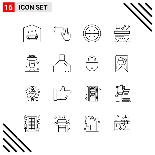 Conjunto Iconos Creativos Universales Simplemente Vector Ilustraciones Para Aplicaciones Web — Archivo Imágenes Vectoriales