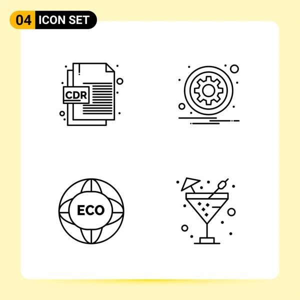 Conjunto Iconos Creativos Universales Simplemente Vector Ilustraciones Para Aplicaciones Web — Archivo Imágenes Vectoriales