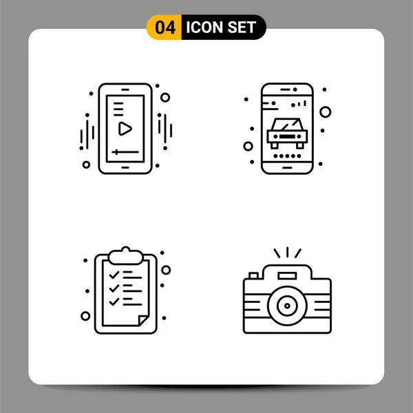 Conjunto Iconos Creativos Universales Simplemente Vector Ilustraciones Para Aplicaciones Web — Vector de stock