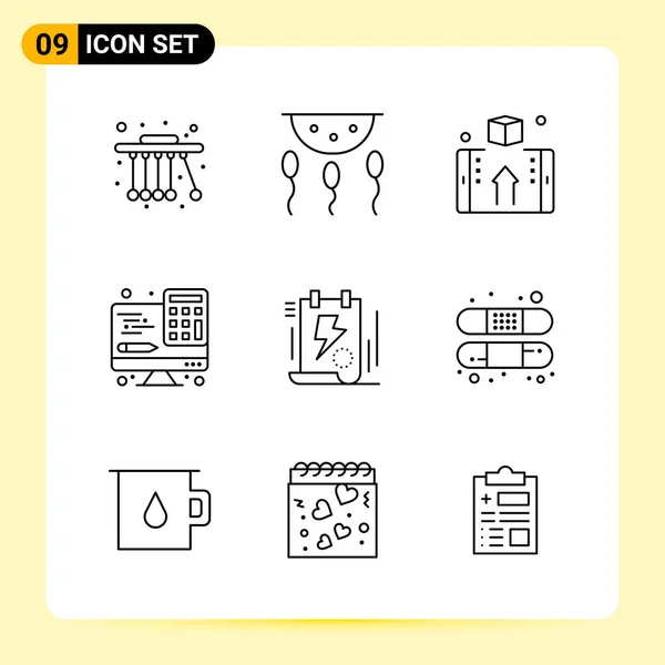 Conjunto Iconos Creativos Universales Simplemente Vector Ilustraciones Para Aplicaciones Web — Archivo Imágenes Vectoriales