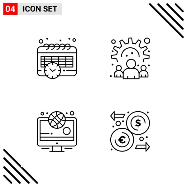 Conjunto Iconos Creativos Universales Simplemente Vector Ilustraciones Para Aplicaciones Web — Archivo Imágenes Vectoriales