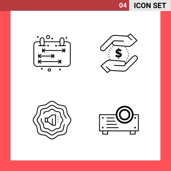 Conjunto Iconos Creativos Universales Simplemente Vector Ilustraciones Para Aplicaciones Web — Vector de stock