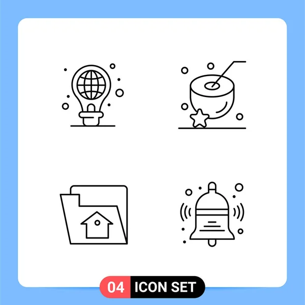 Iconos Creativos Conjunto Diseño Sobre Fondo Blanco — Vector de stock