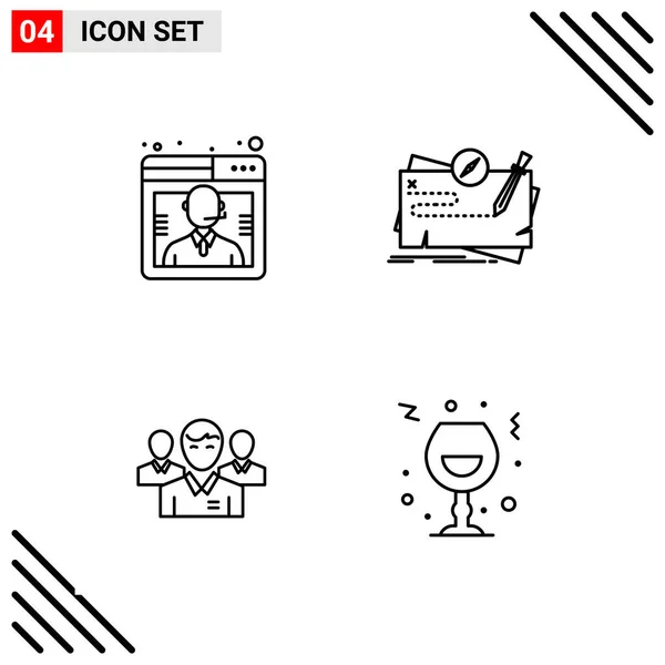 Conjunto Iconos Creativos Universales Simplemente Vector Ilustraciones Para Aplicaciones Web — Vector de stock