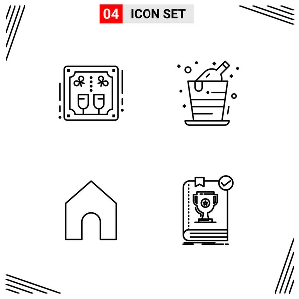 Vector Ilustración Iconos Conjunto — Archivo Imágenes Vectoriales