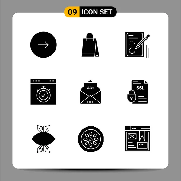 Conjunto Iconos Creativos Universales Simplemente Vector Ilustraciones Para Aplicaciones Web — Archivo Imágenes Vectoriales