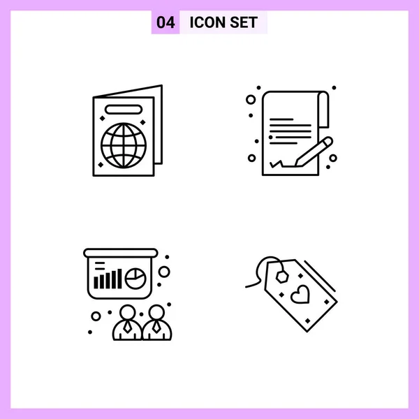 Conjunto Iconos Creativos Universales Ilustración Vectorial — Vector de stock