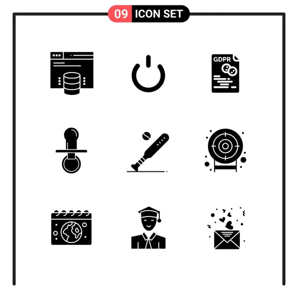 Conjunto Iconos Creativos Universales Simplemente Vector Ilustraciones Para Aplicaciones Web — Vector de stock