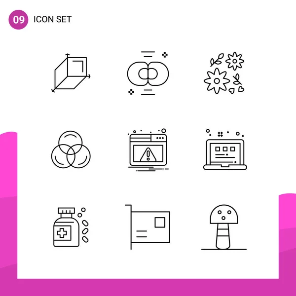 Conjunto Iconos Creativos Universales Simplemente Vector Ilustraciones Para Aplicaciones Web — Vector de stock