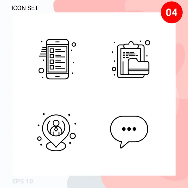 Conjunto Iconos Creativos Universales Simplemente Vector Ilustraciones Para Aplicaciones Web — Archivo Imágenes Vectoriales