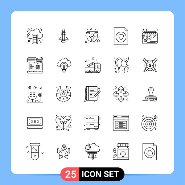 Iconos Creativos Conjunto Diseño Sobre Fondo Blanco — Vector de stock