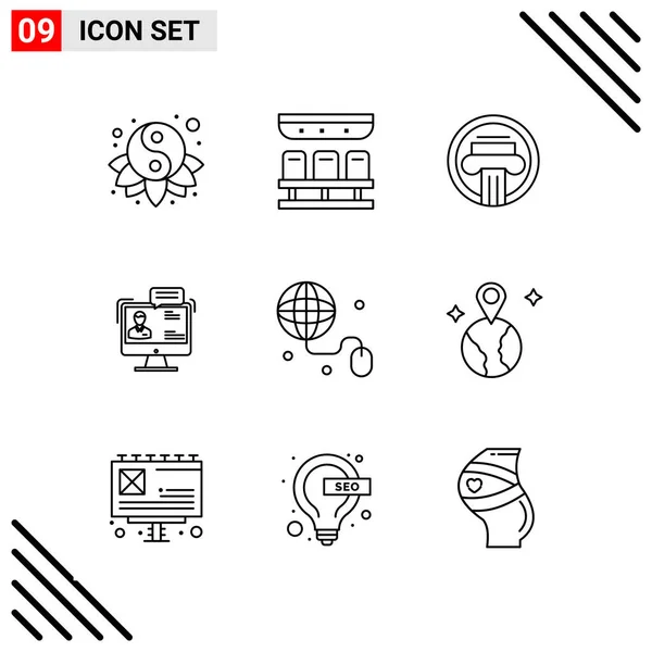 Conjunto Iconos Creativos Universales Simplemente Vector Ilustraciones Para Aplicaciones Web — Archivo Imágenes Vectoriales