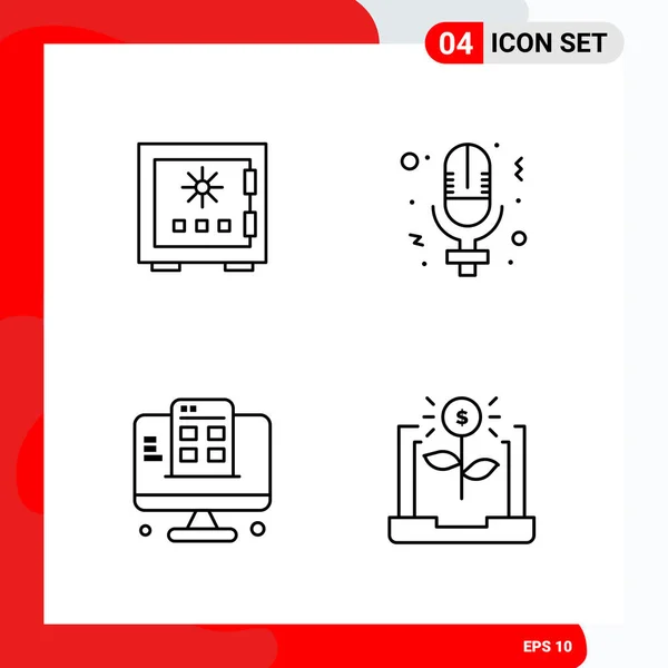 Conjunto Iconos Creativos Universales Simplemente Vector Ilustraciones Para Aplicaciones Web — Vector de stock