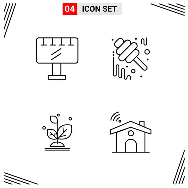 Conjunto Iconos Creativos Universales Simplemente Vector Ilustraciones Para Aplicaciones Web — Archivo Imágenes Vectoriales