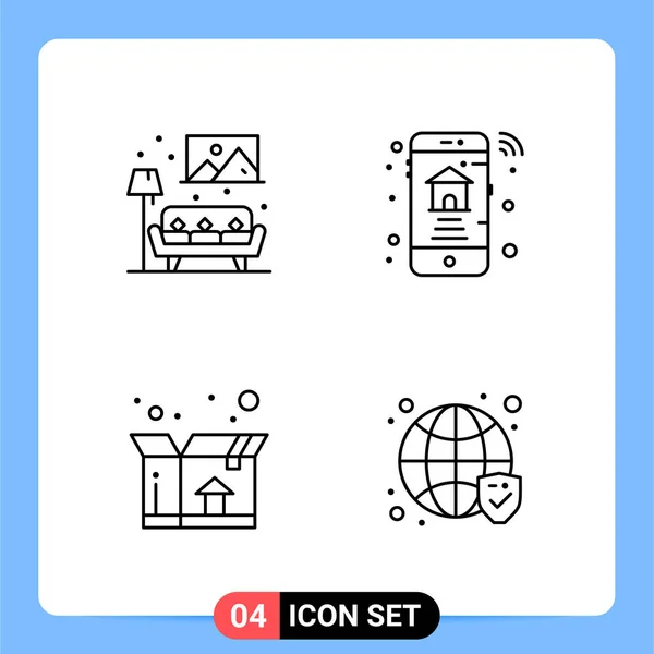 Conjunto Iconos Creativos Universales Simplemente Vector Ilustraciones Para Aplicaciones Web — Archivo Imágenes Vectoriales