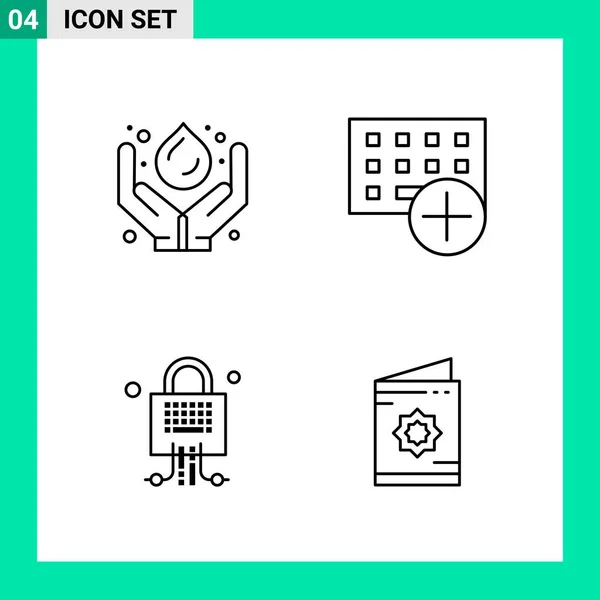 Conjunto Iconos Creativos Universales Simplemente Vector Ilustraciones Para Aplicaciones Web — Vector de stock