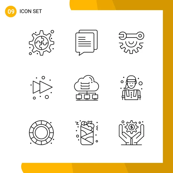 Set Universal Creative Icons Simply Vector Illustrations Web Mobile Apps — Stock Vector