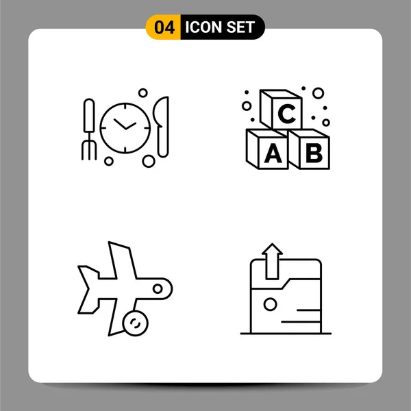 Conjunto Iconos Creativos Universales Simplemente Vector Ilustraciones Para Aplicaciones Web — Vector de stock