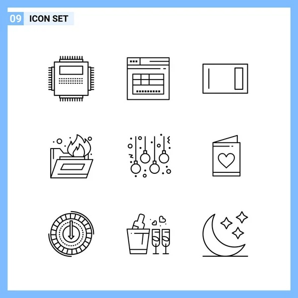 Set Universal Creative Icons Simply Vector Illustrations Web Mobile Apps — Stock Vector