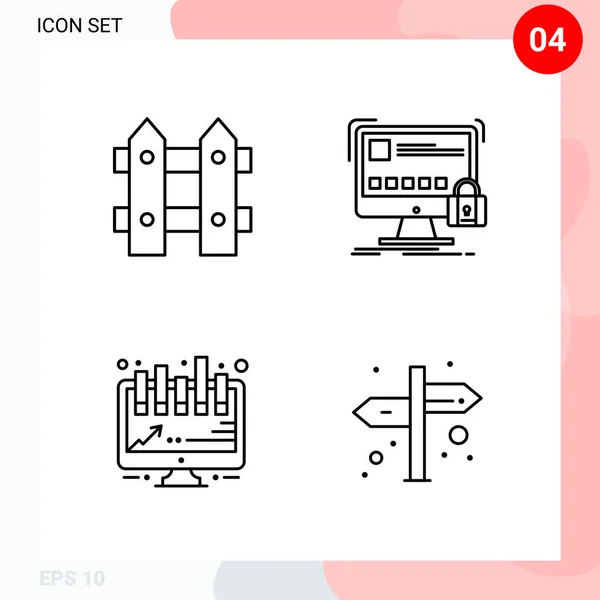 Conjunto Iconos Creativos Universales Simplemente Vector Ilustraciones Para Aplicaciones Web — Vector de stock