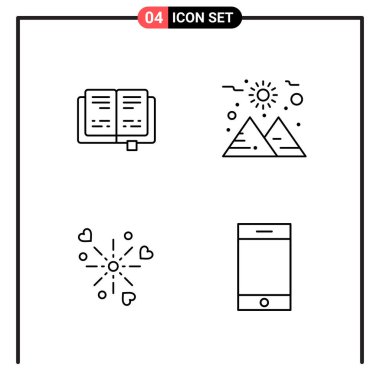 Evrensel yaratıcı simgeler kümesi, web ve mobil uygulamalar ve projeler için basit vektör illüstrasyonları 