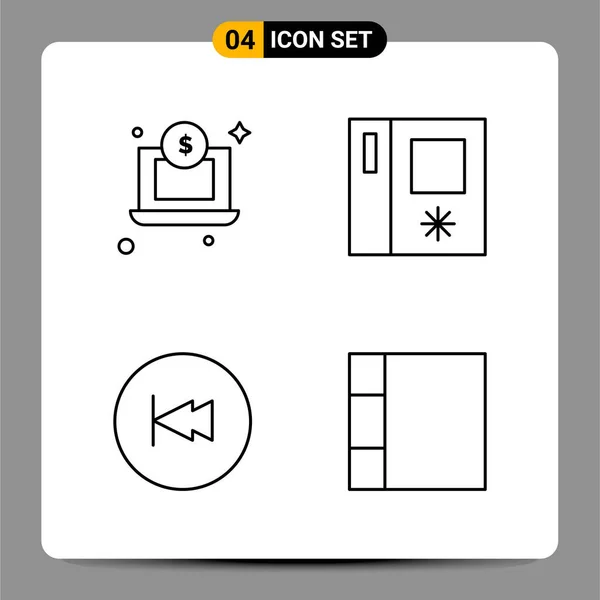 Set Universeller Kreativer Symbole Einfach Vektorillustrationen Für Web Und Mobile — Stockvektor