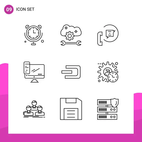 Conjunto Iconos Creativos Universales Simplemente Vector Ilustraciones Para Aplicaciones Web — Vector de stock