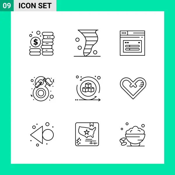 Conjunto Iconos Creativos Universales Simplemente Vector Ilustraciones Para Aplicaciones Web — Vector de stock