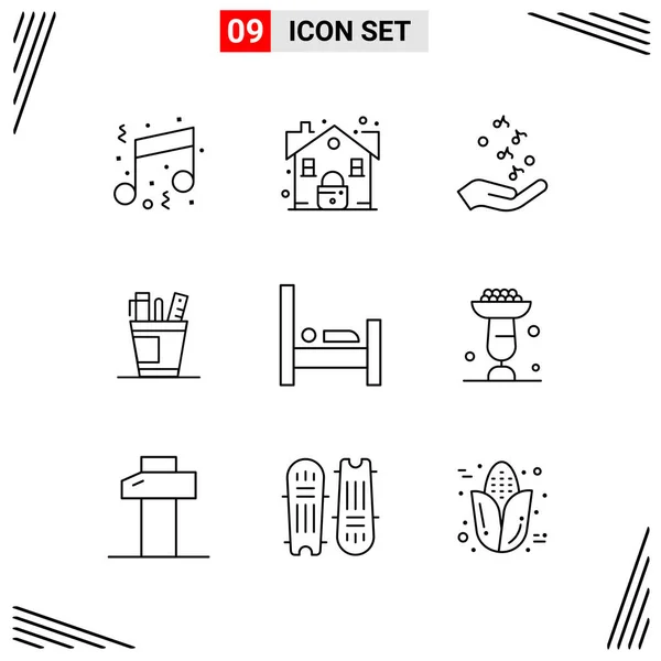 Conjunto Iconos Creativos Universales Simplemente Vector Ilustraciones Para Aplicaciones Web — Vector de stock