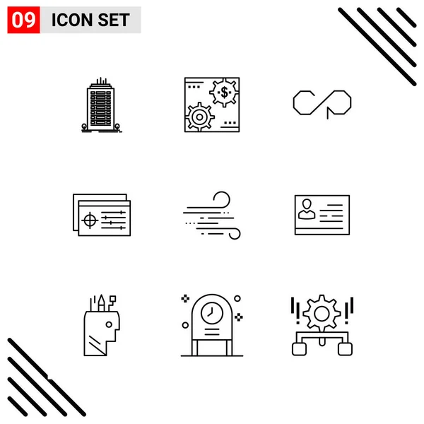 Conjunto Iconos Creativos Universales Simplemente Vector Ilustraciones Para Aplicaciones Web — Archivo Imágenes Vectoriales