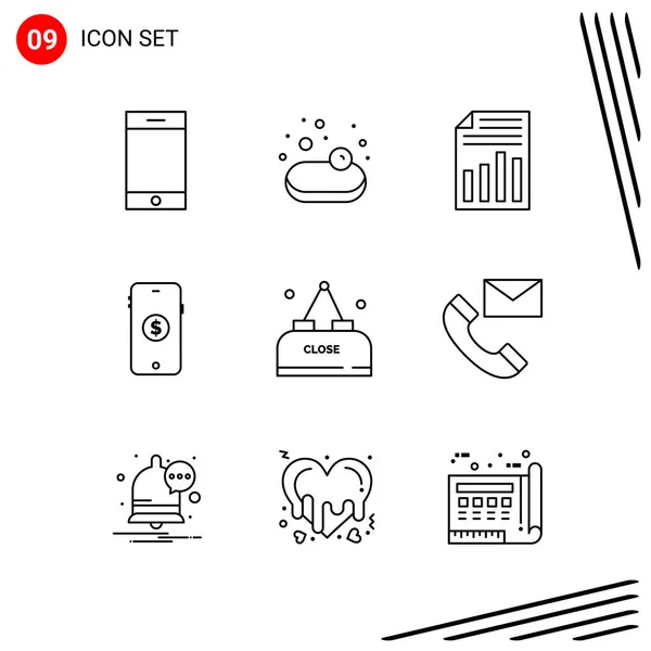 Set Universal Creative Icons Simply Vector Illustrations Web Mobile Apps — Stock Vector