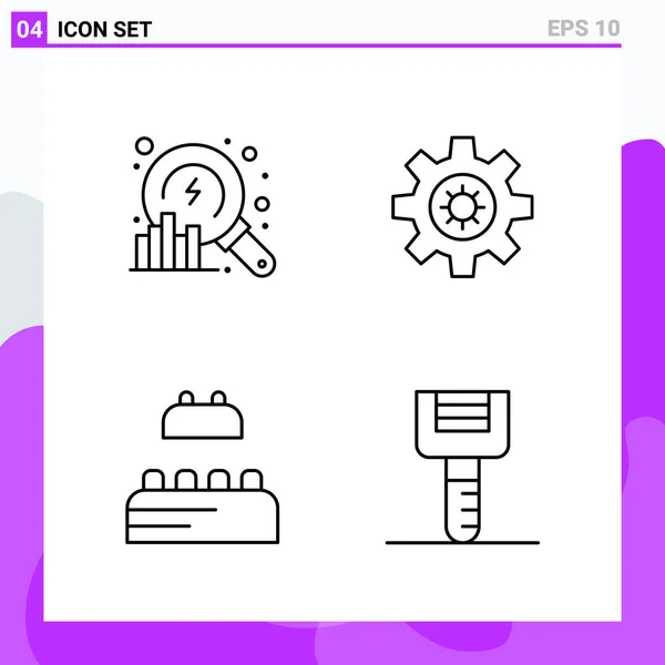 Set Universal Creative Icons Simply Vector Illustrations Web Mobile Apps — Stock Vector