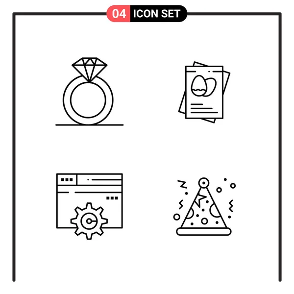 Conjunto Iconos Creativos Universales Simplemente Vector Ilustraciones Para Aplicaciones Web — Vector de stock